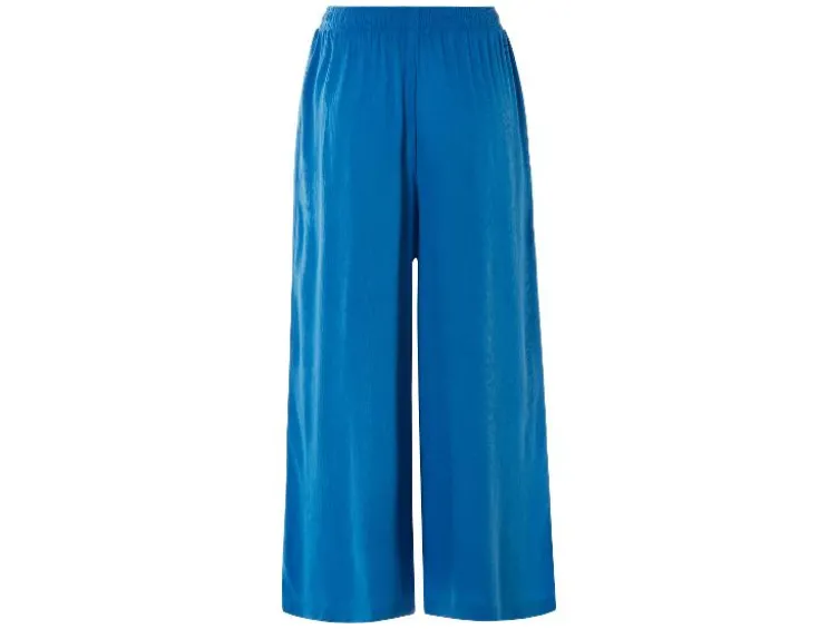 Damen Wide-Leg Hose, mit Crinkle-Struktur