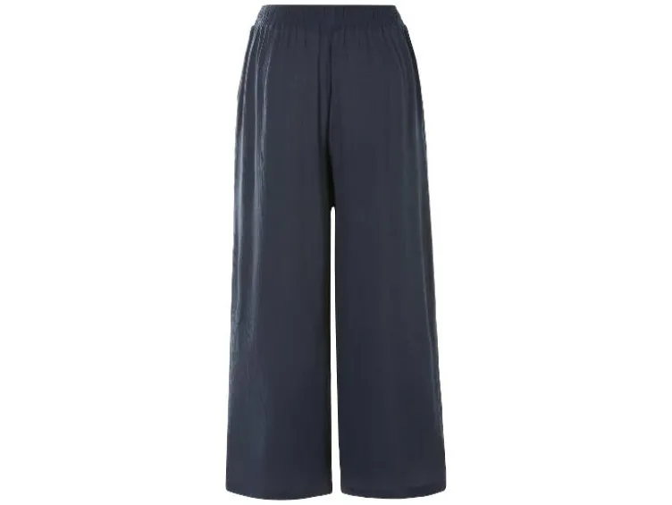Damen Wide-Leg Hose, mit Crinkle-Struktur
