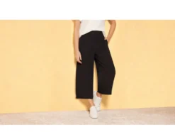 Damen Wide-Leg Hose, mit Gummizugbund
