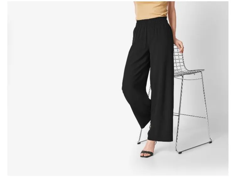 Damen Wide-Leg-Hose, normale Leibhöhe