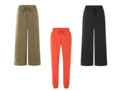 Damen Wide-Leg-Satinhose / Satinhose, mit seitlichen Eingrifftaschen