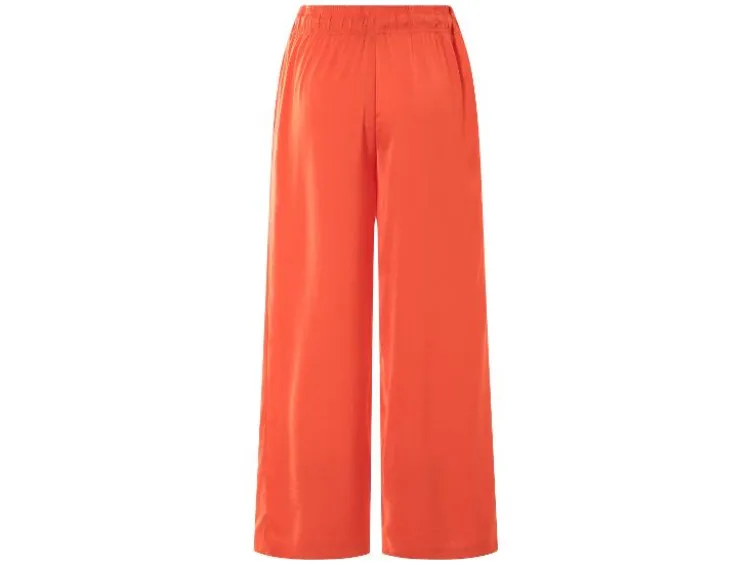 Damen Wide-Leg-Satinhose / Satinhose, mit seitlichen Eingrifftaschen