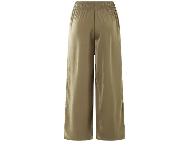 Damen Wide-Leg-Satinhose / Satinhose, mit seitlichen Eingrifftaschen