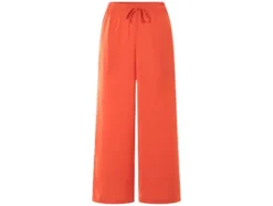 Damen Wide-Leg-Satinhose / Satinhose, mit seitlichen Eingrifftaschen
