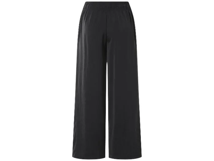 Damen Wide-Leg-Satinhose / Satinhose, mit seitlichen Eingrifftaschen