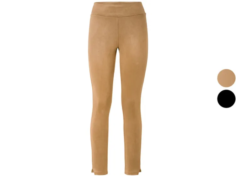 Damen Wildleder-Jeggings, Slim Fit, normale Leibhöhe