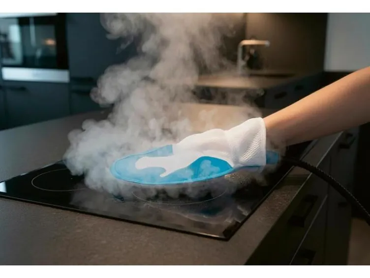 Dampfreiniger, 1200 W, grau/blau, 15-tlg.