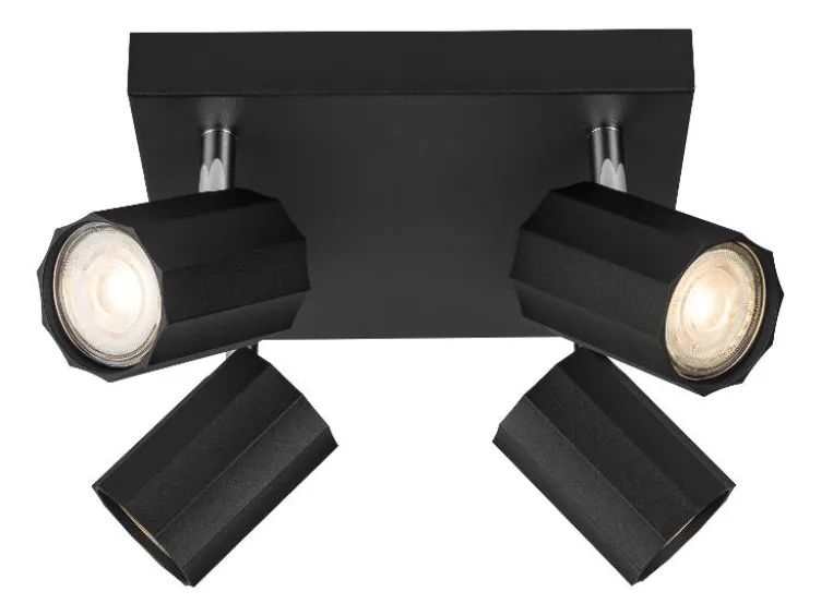 Deckenschienenleuchte / Deckenstrahler, mit 4 neig- und schwenkbaren Spots