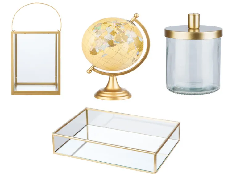 Deko-Accessoires, goldfarbig