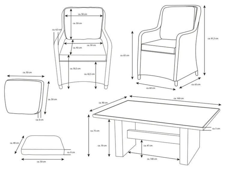 Dining-Set »Ria«, 5 und 7-teilig
