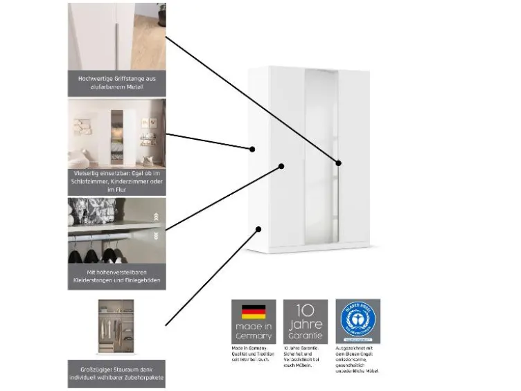 Drehtürenschrank Alabama mit Spiegel