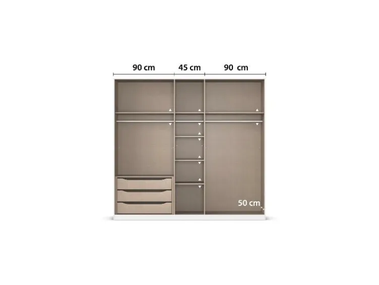 Drehtürenschrank Alabama mit Spiegel
