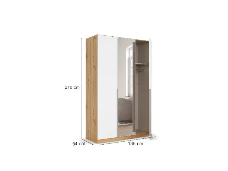 Drehtürenschrank Alabama mit Spiegel