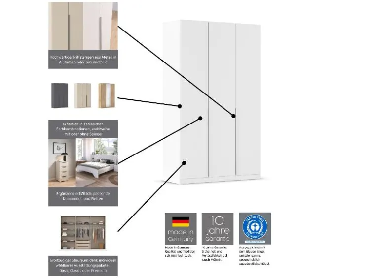Drehtürenschrank Alabama mit Spiegel