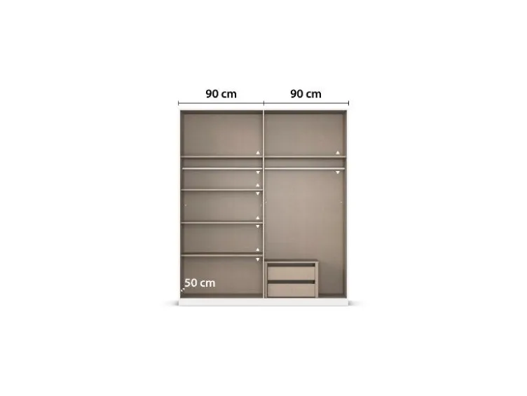 Drehtürenschrank Alabama mit Spiegel
