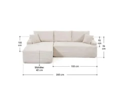 Ecksofa »Coredo« im Cord-Look