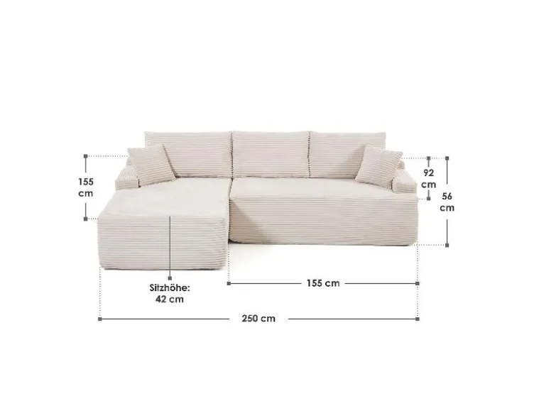 Ecksofa »Coredo« im Cord-Look