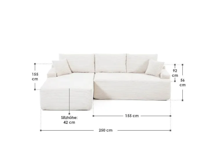 Ecksofa »Coredo« im Cord-Look