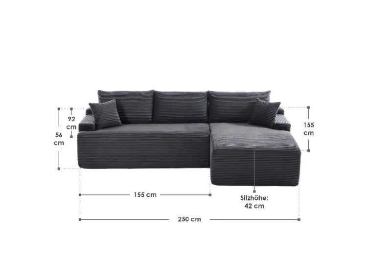 Ecksofa »Coredo« im Cord-Look