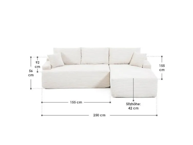 Ecksofa »Coredo« im Cord-Look