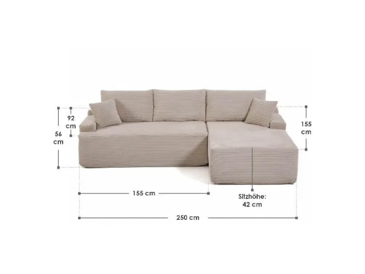 Ecksofa »Coredo« im Cord-Look