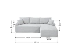 Ecksofa »Coredo« im Cord-Look
