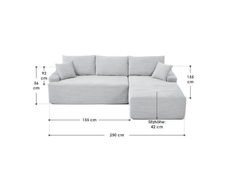Ecksofa »Coredo« im Cord-Look
