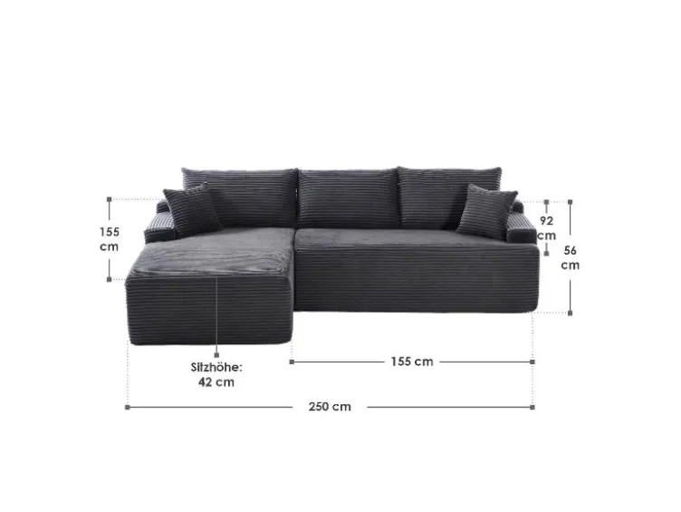 Ecksofa »Coredo« im Cord-Look