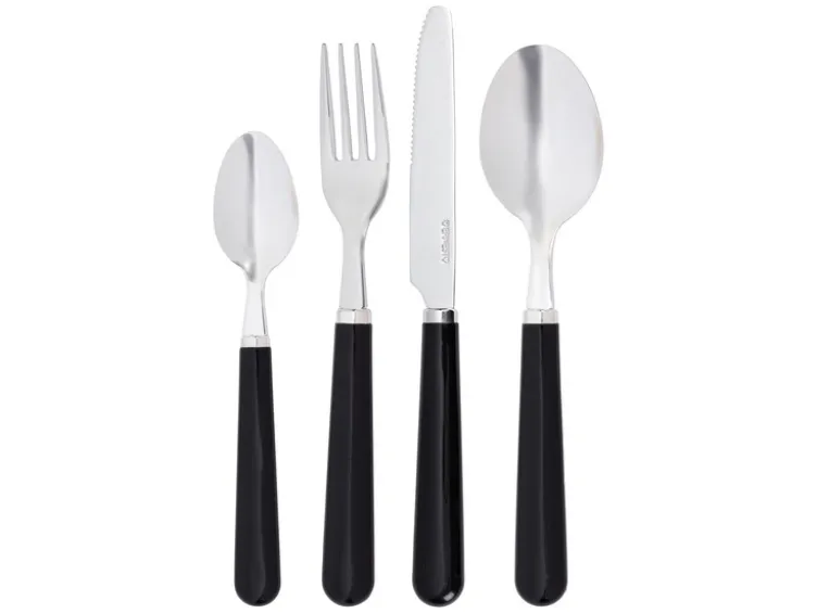 Edelstahl-Besteck-Set mit Kunststoffgriff, 24-teilig