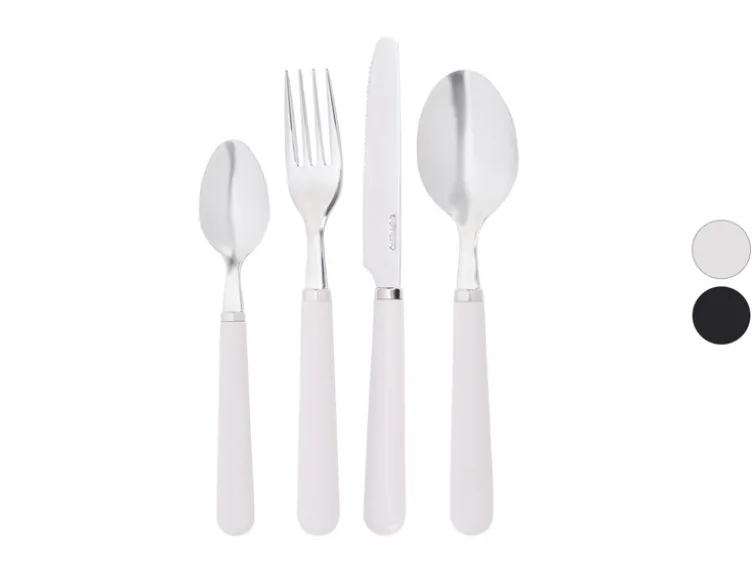 Edelstahl-Besteck-Set mit Kunststoffgriff, 24-teilig