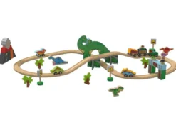 Eisenbahn-Set »Dinosaurier / Farm«, aus Echtholz