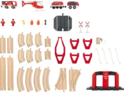 Eisenbahn-Set Feuerwehr / Eisenbahn-Set Passagierzug / Eisenbahn-Set Farm, 36-teilig / 50-teilig / 49-teilig