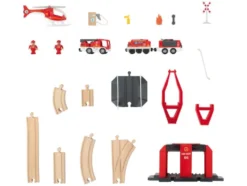 Eisenbahn-Set Feuerwehr / Eisenbahn-Set Passagierzug / Eisenbahn-Set Farm, 36-teilig / 50-teilig / 49-teilig