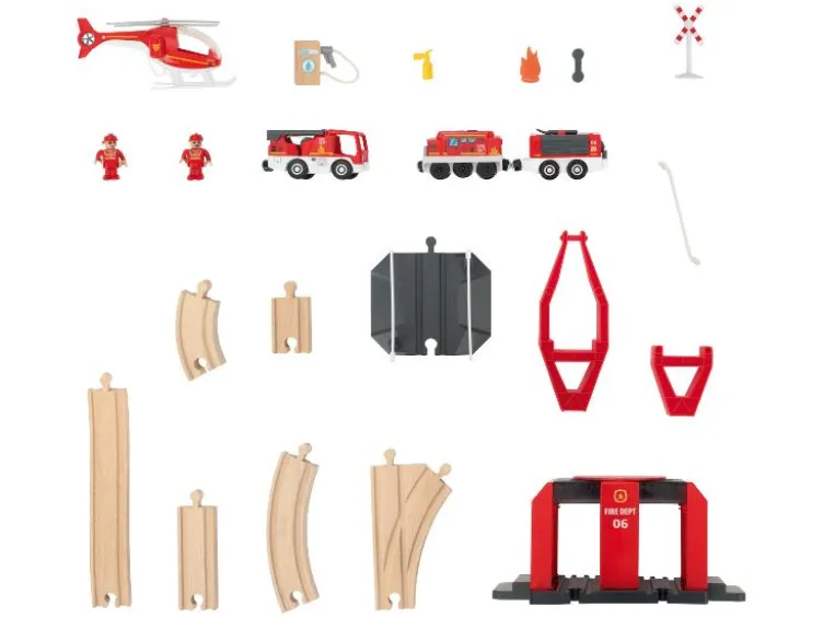 Eisenbahn-Set Feuerwehr / Eisenbahn-Set Passagierzug / Eisenbahn-Set Farm, 36-teilig / 50-teilig / 49-teilig