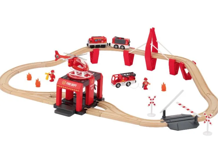 Eisenbahn-Set Feuerwehr / Eisenbahn-Set Passagierzug / Eisenbahn-Set Farm, 36-teilig / 50-teilig / 49-teilig