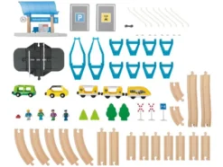 Eisenbahn-Set Feuerwehr / Eisenbahn-Set Passagierzug / Eisenbahn-Set Farm, 36-teilig / 50-teilig / 49-teilig