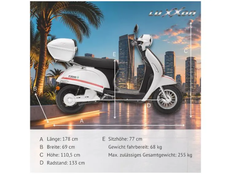 E-Roller »E3000« 3000 W, 25 km/h, 45 km/h