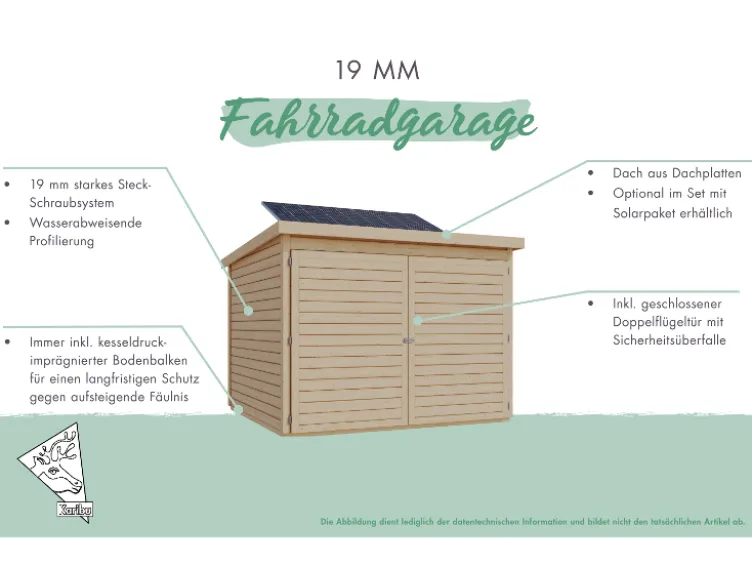 Fahrradgarage für 3 Fahrräder
