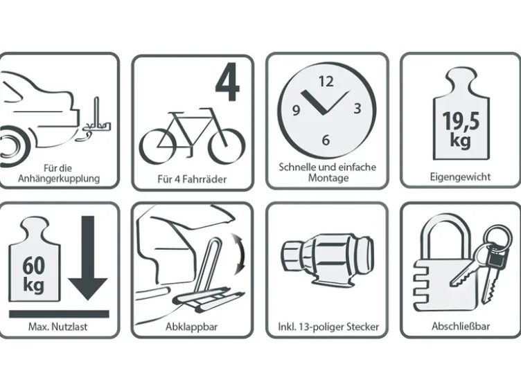 Fahrradträger »Amber IV«, für 4 Räder, abschließbar