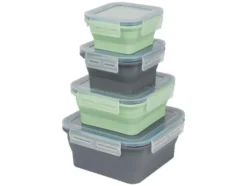 Faltbare Frischhaltedosen / Lunchbox, aus hitzebeständigem Silikon