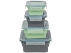 Faltbare Frischhaltedosen / Lunchbox, aus hitzebeständigem Silikon