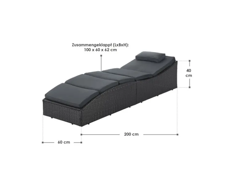 Faltbare Sonnenliege »Lamia«, in Rattanoptik