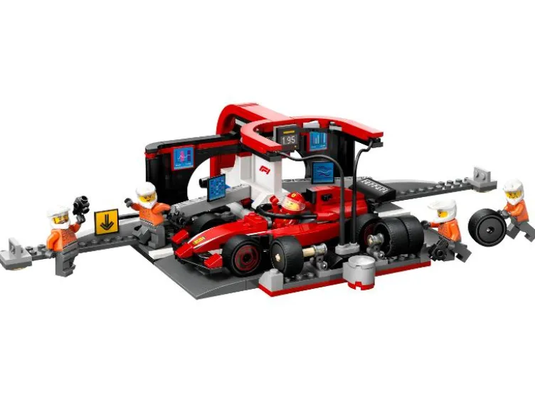 60443 F1® Boxenstopp mit Boxencrew und Ferrari Flitzer