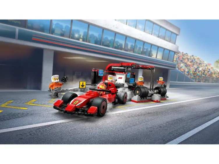 60443 F1® Boxenstopp mit Boxencrew und Ferrari Flitzer
