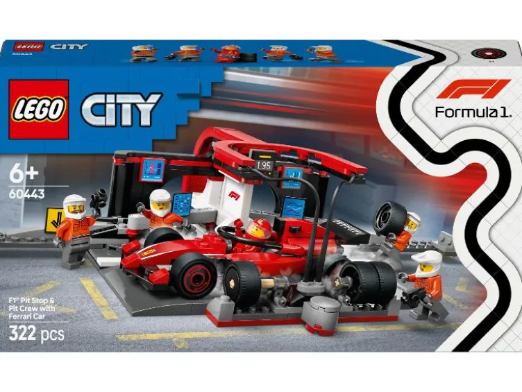 60443 F1® Boxenstopp mit Boxencrew und Ferrari Flitzer