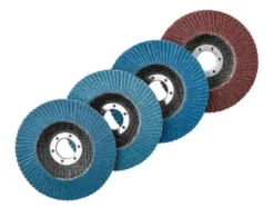 Fächerscheiben-Set / Klettschleifteller mit Schleifpapier-Set / Reinigungsscheibe / Schruppscheiben-Set, Ø 125 mm