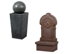 Gartenbrunnen mit LEDs und Solar-Panel
