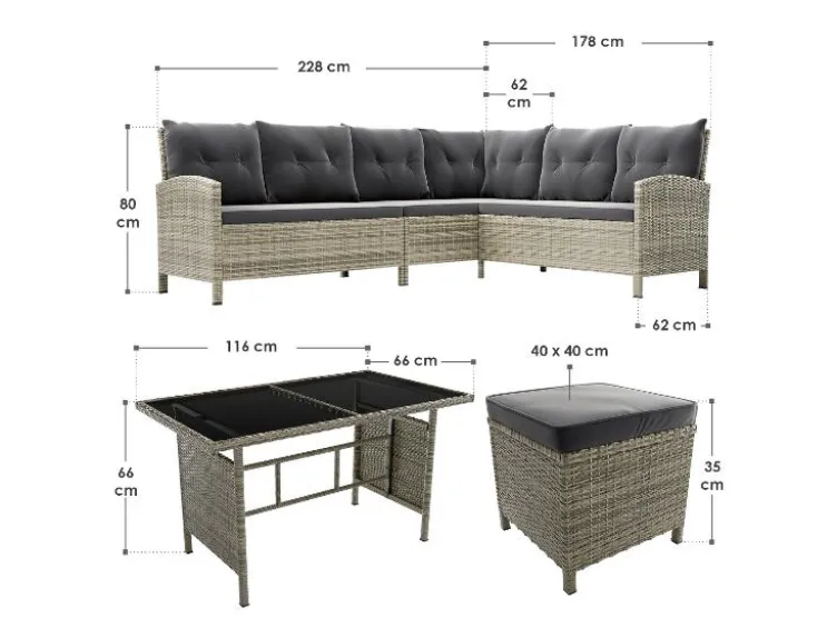 Gartenlounge »Manacor«, 4-teilig