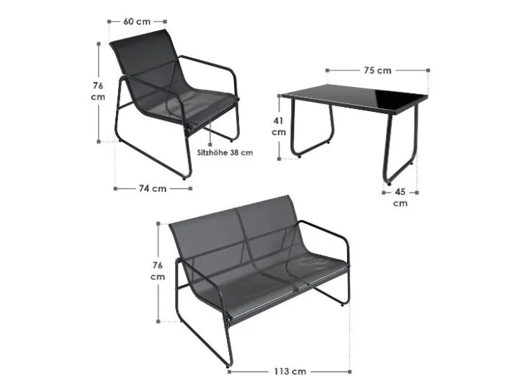 Gartenmöbel-Set »Genua«, 4-teilig
