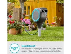 Garten-Schlauchbox »RollUp M«, 20 m Schlauch, um 360° schwenkbar, grau/türkis
